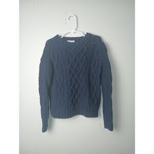 Crewcuts Navy Blue Cable Knit Fisherman Sweater Toddler Size 4/5 Cozy Winter